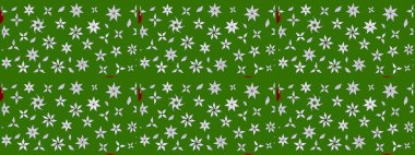 Küçük çiçekteki sevimli çiçek deseni. Yeşil ve nötr renkte çiçekler.