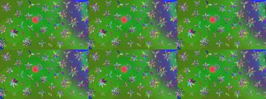 Çiçekli eskiz çizimi. Düz Çiçek Elementleri Tasarımı. Yeşil ve mor renkli çiçekler. Renkli Yaz Teması çizim şablonu.