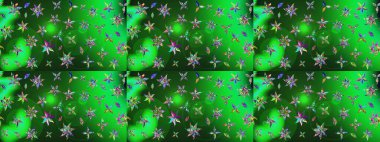 Yumuşak, bahar çiçekli arka plan. Yeşil ve mavi renkte çiçekler. Raster çiçek desenli ve çiçekli..