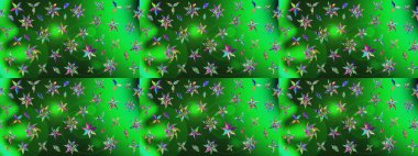 Tekstil, kumaş, kapaklar, duvar kağıtları, baskı, naylon, koleksiyon defteri, örgü, dekupaj için güzel bir eskiz. Küçük yeşil ve mavi çiçeklerle oldukça kaliteli besin torbası deseni.