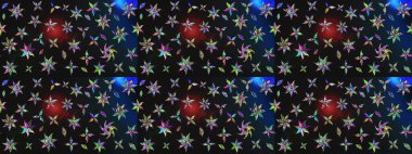 Raster illüstrasyonundaki çiçek desenli çizim. Suluboya tarzında gri ve mavi renkte çiçekler.