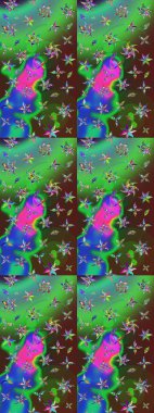 Düz Çiçek Elementleri Tasarımı. Raster illüstrasyonu. Zentangle soyut çiçekleri. Karalama çiçeği. Güzel kumaş deseni. Renkli Bahar Teması çizim şablonu.