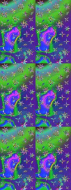 Raster illüstrasyonu. Tekstil veya kitap kapakları, imalat, duvar kağıtları, baskı, hediye paketi ve yapıştırma kitabı için çiçek eskizi geçmişi. Küçük ölçekli çiçeklerdeki basit sevimli desen.