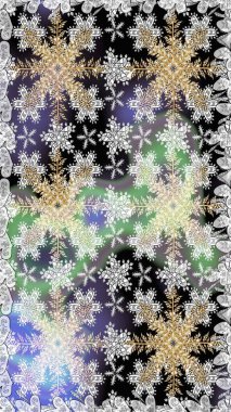 Gri renklerde kusursuz desen. Doğu tarzı arabesk tarzında altın elementler. Raster altın pürüzsüz desen. Kusursuz altın desenli bukleler..