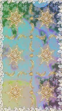 2019 Noel 'i, kar tanesi, yeni yıl. Tarafsız renklerde, altın elementlerle klasik, pürüzsüz desen.