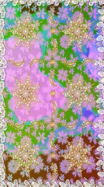 Geleneksel raster ve altın desen. Tarafsız renkler üzerinde klasik oryantal desen. Damask pürüzsüz süsü.