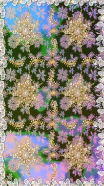 Antika altın tekrarlanabilir duvar kağıdı. Tarafsız renklerde altın element. Barok tarzında altın çiçek süsü. Damask arkaplanı tekrarlayan kusursuz desen.