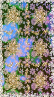 Damask arkaplanı tekerrür ediyor. Tarafsız renklerde altın element. Antika altın tekrarlanabilir duvar kağıdı. Barok tarzında altın çiçek süsü..