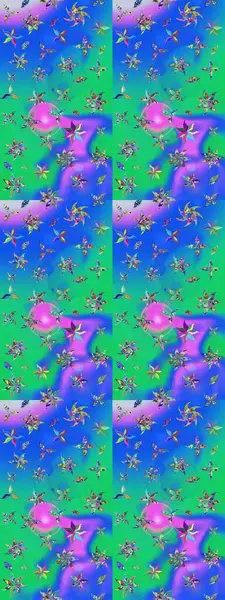 Raster deseni. Mavi ve yeşil el çizimi desen. Sanat ilham verir, yeşildir, çiçek açar ve arka plan bırakır. Karalama çiçekleri çizim deseni.