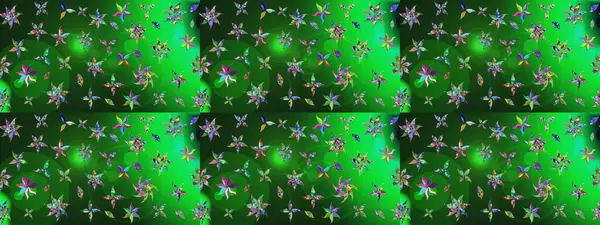 Arkaplan dokusu, duvar kağıdı, yeşil ve mavi renkli çiçek teması. Kabile sanatı boho baskısı, klasik çiçek arkaplanı. Soyut etnik raster çizim kalıbı.