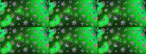 Yumuşak, bahar çiçekli arka plan. Yeşil ve mavi renkte çiçekler. Raster çiçek desenli ve çiçekli..