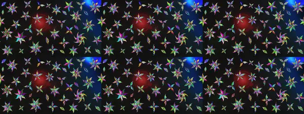 Raster illüstrasyonundaki çiçek desenli çizim. Suluboya tarzında gri ve mavi renkte çiçekler.