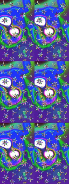 Suluboya çizimi. El çizimi. Mavi ve mor renkli çiçekler. Çiçekli çizim deseni.