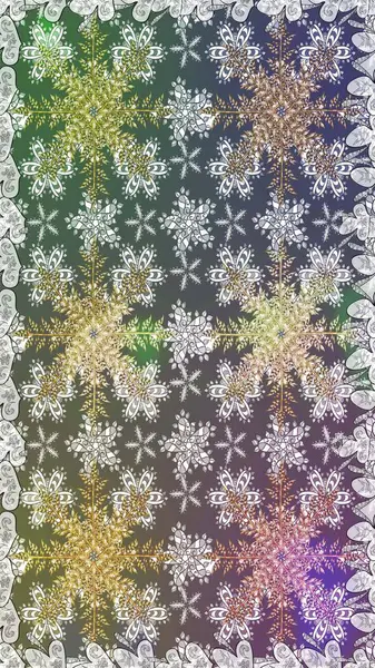 Kusursuz soyut bir arkaplan. Oriental raster klasik gri ve altın desenli. Raster illüstrasyonu.