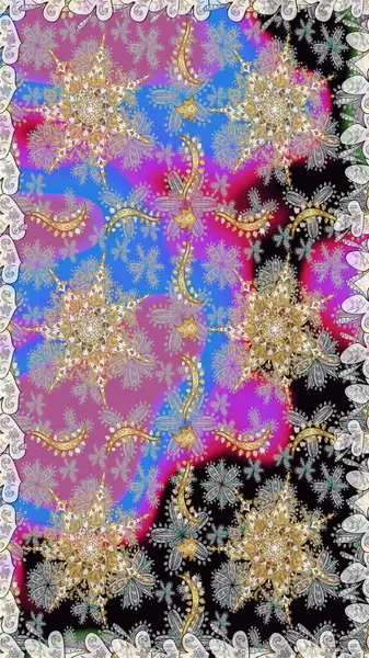 Raster Golden Mehndi kusursuz desen. Kına dövmeli süs çiçekleri, altın çıkartmalar, mehndi ve yoga tasarımı, kartlar ve parmak izleri. Gri renklerde desen.