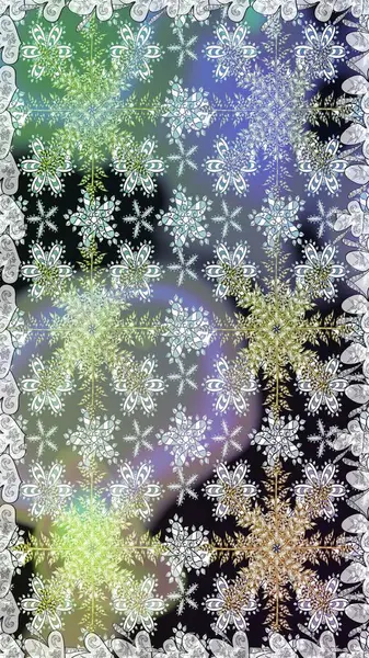 Gri renklerdeki altın element. Damask arkaplanı. Barok tarzında altın çiçekli süs. Altın çiçekli, pürüzsüz desen.