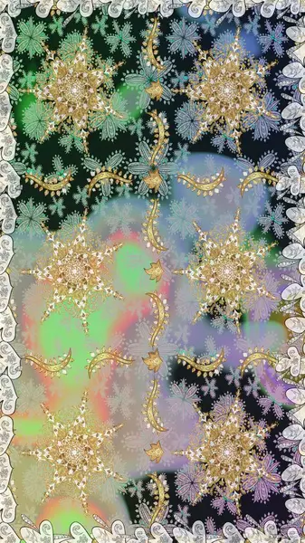 Gri renkli ve altın elementli altın desenli. Raster oryantal süs. Barok tarzında kusursuz bir doğulu süsü. Geleneksel klasik altın desen.