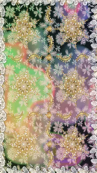 Raster klasik barok çiçeksiz altın desenli. Lüks, kraliyet ve Viktorya dönemi konsepti. Süslü dekorasyon. Altın elementlerle nötr renklerde altın desen.