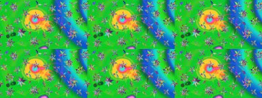 Çizgi çizimi kalıbı. Raster Moda kumaş deseni. Şirin çiçekler..