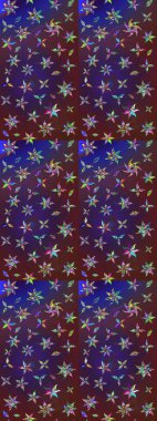 Mor ve mor renkli çiçekler. Raster düz çiçek çizim deseni. Tasarım hediye paketi, tebrik kartları, posterler ve afiş tasarımı.