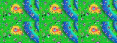 Çizgi çizimi kalıbı. Raster Moda kumaş deseni. Şirin çiçekler..