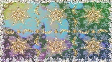 Klasik klasik klasik arka plan. Geleneksel oryantasyon süsü. Tarafsız renklerde, altın elementlerle kusursuz desen. Kusursuz klasik raster altın desenli.