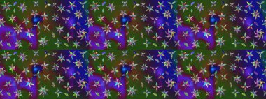 Şirin çiçekler. Çizgi çizimi kalıbı. Raster Moda kumaş deseni.