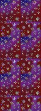 Çiçekli bahar çiçekleri. Küçük çiçekte güzel bir desen. Küçük renkli çiçekler. Moda baskıları için zarif bir şablon. Motley illüstrasyonu.