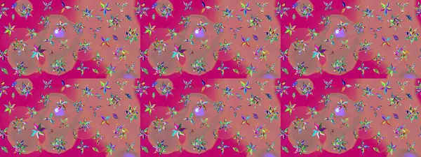 Çiçekli karalama şeklinde Raster çiçek deseni. Yumuşak, bahar çiçekli arka plan. Pembe ve morumsu renkte çiçekler.