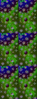 Tomurcukları çiçek olan sevimli bir çiçek deseni. Eskiz geçmişi. Raster illüstrasyonu. Kumaş, tekstil, duvar kağıdı baskısı için. Eski usul. Raster..