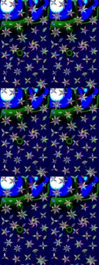 Taslak dekoratif arka plan, çiçek mandala. Çiçek. Raster illüstrasyonu. Mavi ve siyah renklerde.