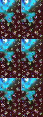 Çiçekli çiçek deseni, suluboya. Raster deseni. Küçük çiçekte güzel bir çiçek deseni..