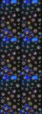 Soyut etnik raster çizim kalıbı. Kabile sanatı boho baskısı, klasik çiçek arkaplanı. Arkaplan dokusu, duvar kağıdı, gri ve mavi renkli çiçek teması.