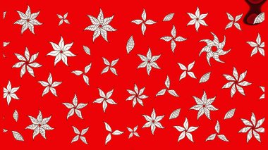 Çiçekli el çizimi çizimi deseni. Modern gelişim kırmızı ve nötr raster arkaplan duvar kağıdı resimleme klasik çizgili iz sürme desenli çiçekler, çiçekli süsler.