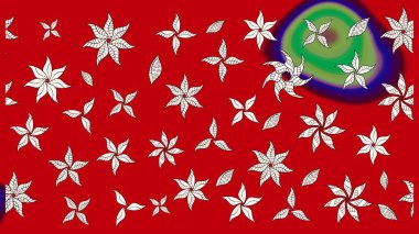 Renkli Bahar Teması eskiz kalıbı. Kırmızı ve nötr renklerde çiçekler. Düz Çiçek Elementleri Tasarımı. Sevimli çiçek raster deseni.