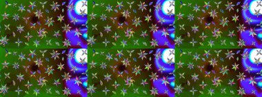 Flowers on green and brown colors. Raster floral pattern in doodle style with flowers. Gentle, tender floral background.