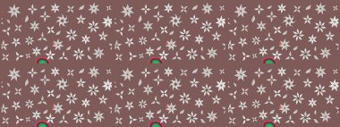 Çiçeksel kahverengi ve nötr çizim deseni. Klasik taslak çizimi. Raster çiçek izi..