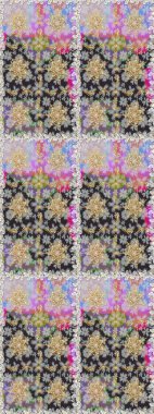 Raster altın tekstil baskısı. Çiçek kiremitleri. Kusursuz desenli oryantal süs. İslam tasarımı. Altın elementlerle gri renklerde altın desen.