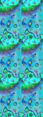 Çiçek kompozisyonu. Küçük çiçekte güzel bir desen var. Doğa. Çiçek kolajı. Çiçek arkaplan. - Mavi ve yeşil çiçekler. Raster deseni.