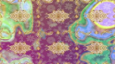 Klasik Raster çizimi. Tarafsız ve altın desenli. Klasik klasik klasik arka plan. Geleneksel oryantasyon süsü.