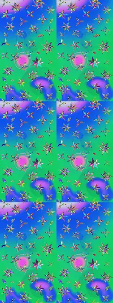 Renkli süs kenarı. Mavi ve yeşil renklerde. Hint süsü. Çizim kalıbı. Çiçek duvar kağıdı. Raster illüstrasyonu.