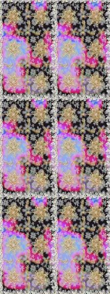 Raster illüstrasyonu. Kusursuz soyut bir arkaplan. Oriental raster klasik gri ve altın desenli.