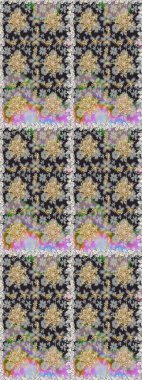 Barok tarzında kusursuz bir doğulu süsü. Gri renkli ve altın elementli geleneksel klasik altın sarısı desen.