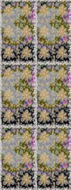 Kusursuz kraliyet lüksü, altın barok kumaş rengi. Altın antika ortaçağ dekoratifi, yapraklar ve gri renkli altın desenli süslemelerle pürüzsüz bir desen..