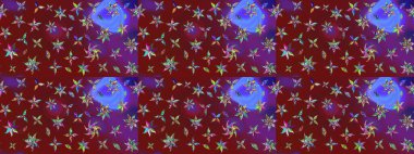 Şirin çiçekler. Çizgi çizimi kalıbı. Raster Moda kumaş deseni.