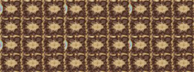 Raster illüstrasyonu. Kahverengi renkli ve altın elementli klasik eskiz deseni.