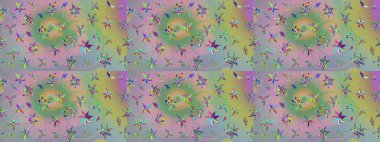 Organik elementler. Raster deseni. Suluboya etkisi. Botanik çizim deseni.