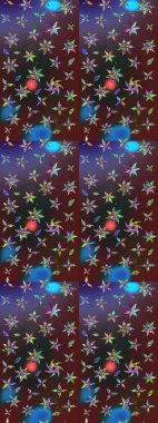 Çiçekli el çizimi çizimi deseni. Modern gelişim mor ve kahverengi raster arka plan duvar kâğıdı illüstrasyonu klasik çizgili iz sürme desenli çiçekler, çiçekli süsler.