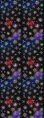 Sevimli çiçek raster deseni. Gri ve mavi renkte çiçekler. Düz Çiçek Elementleri Tasarımı. Renkli Bahar Teması çizim şablonu.