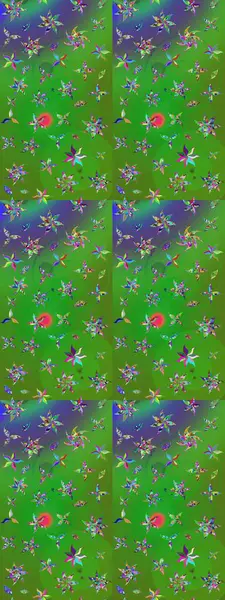 Raster çiçek izi. Klasik taslak çizimi. Raster Yumuşak kumaş deseni. Çiçek yeşili ve mor çizim deseni.